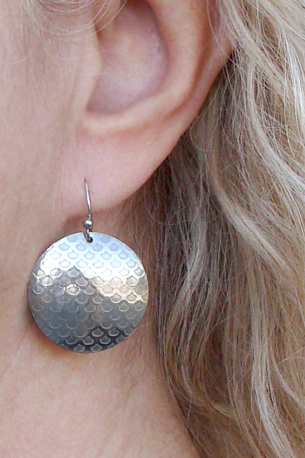 Mermaid Scales Circle Earrings