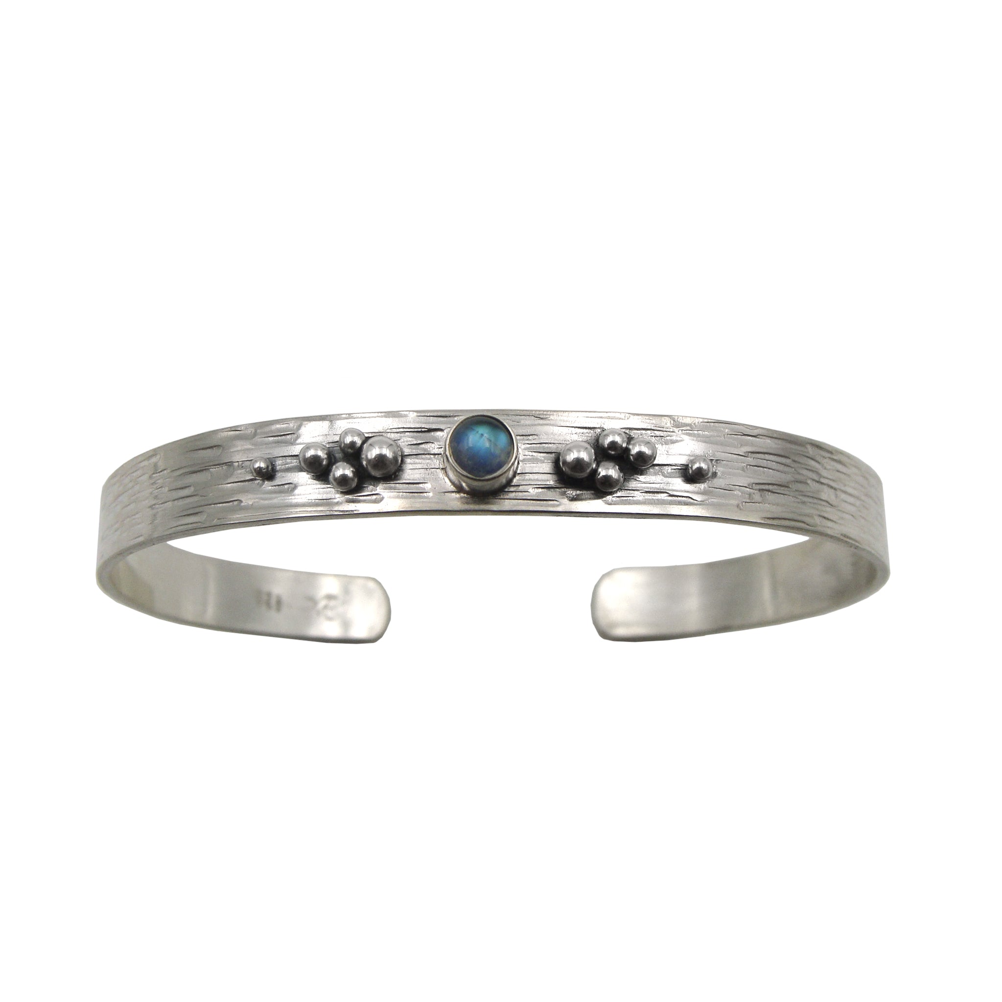 rainbow moonstone cuff bracelet top view
