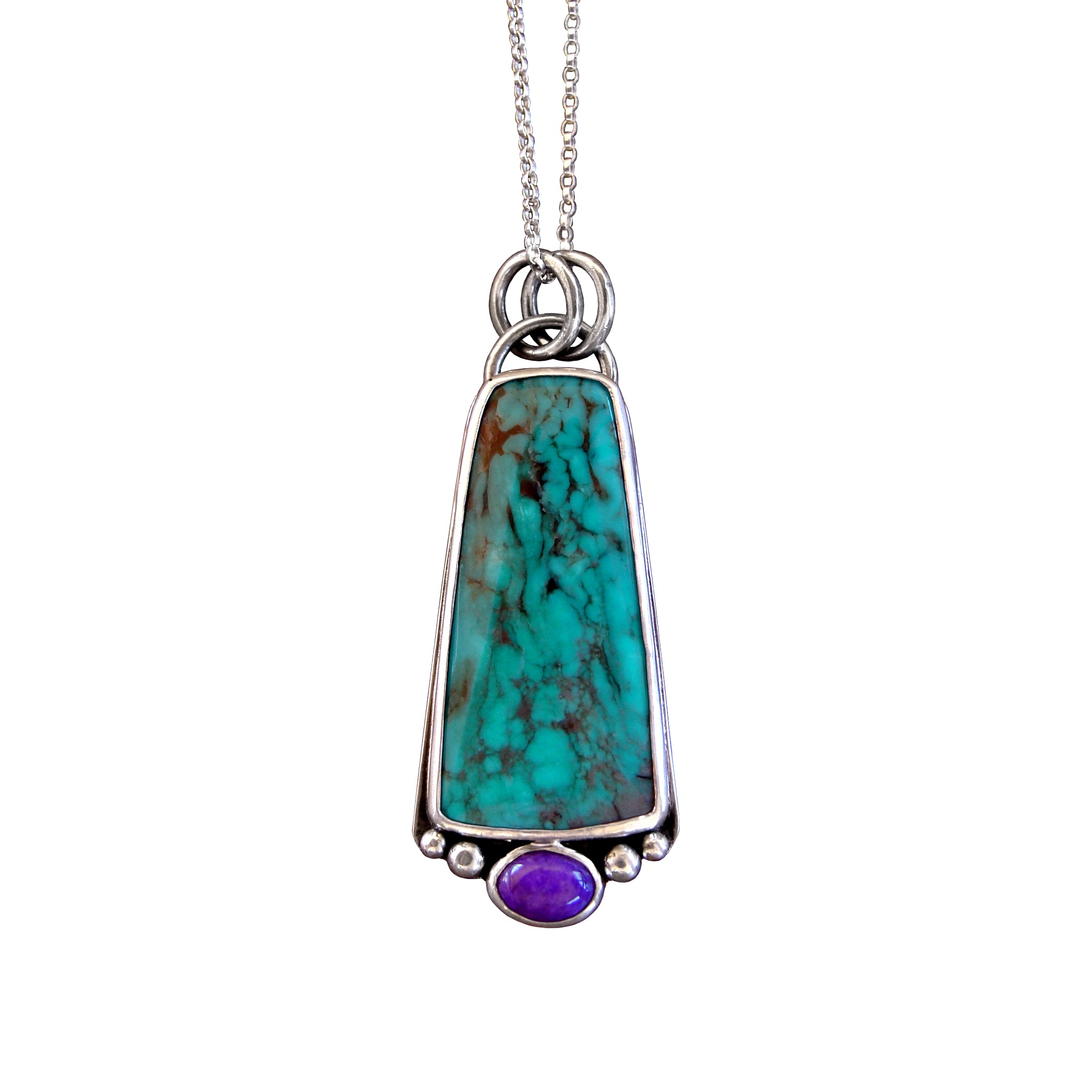 bisbee turquoise and sugilite pendant