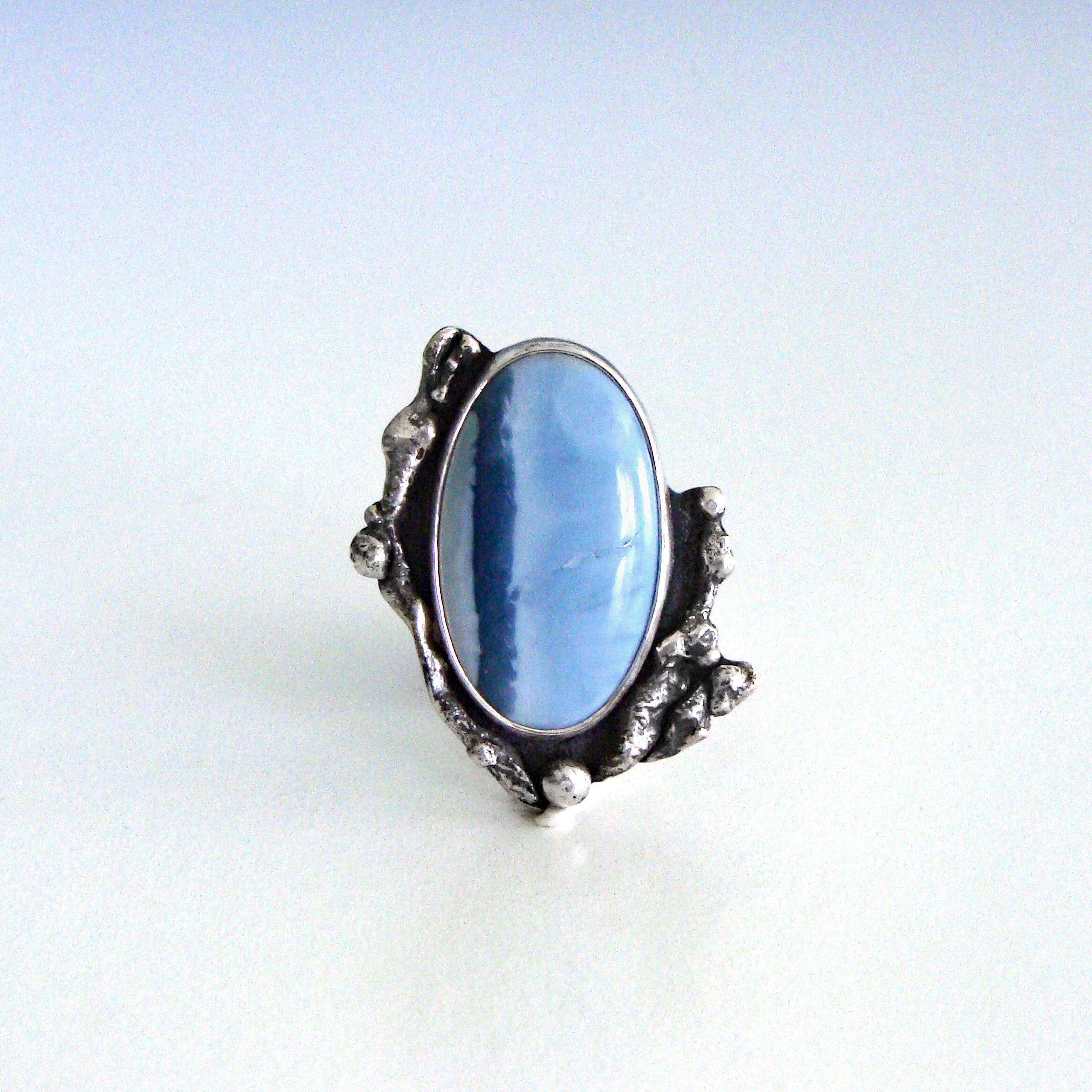 blue opal ring top view