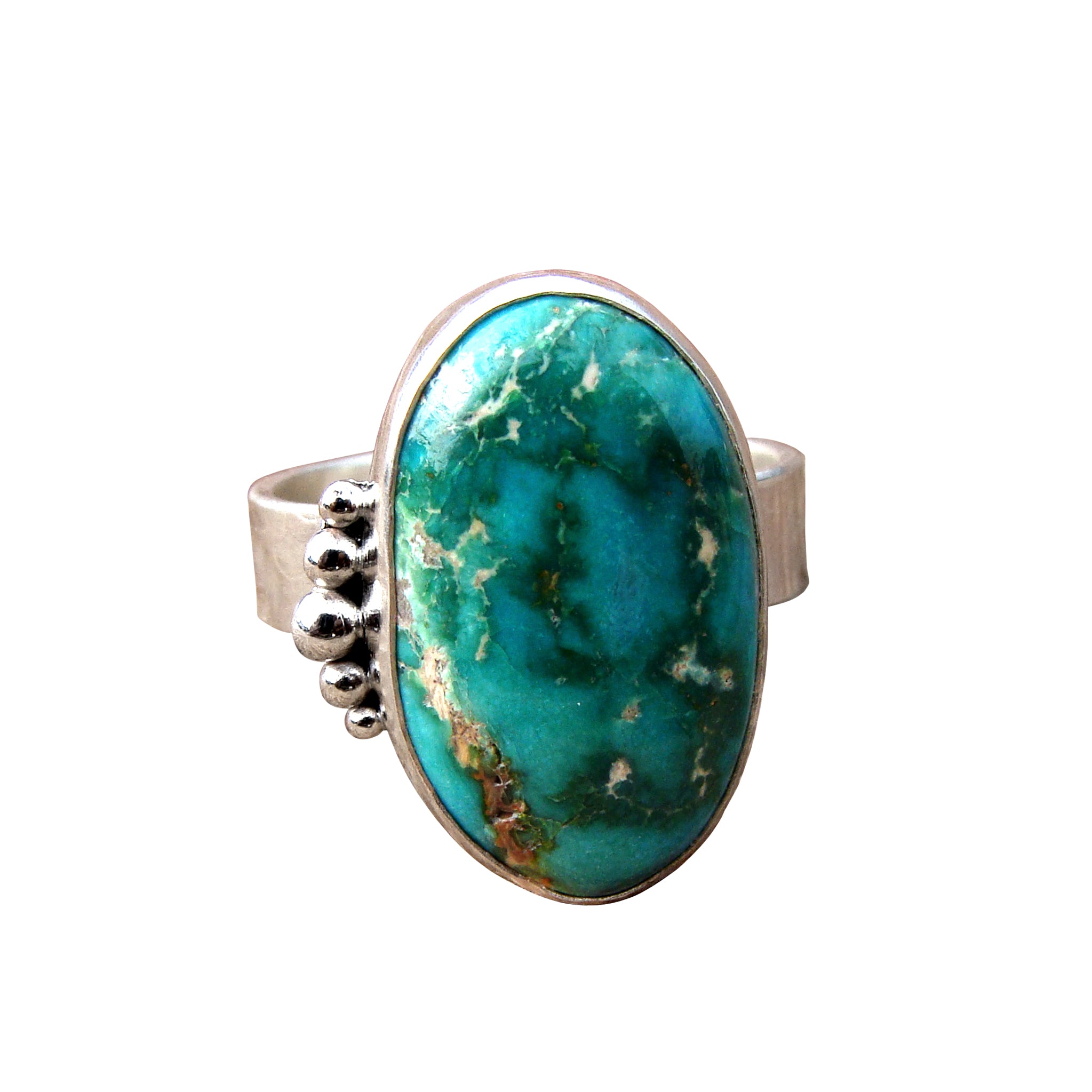 fox mine turquoise ring front view