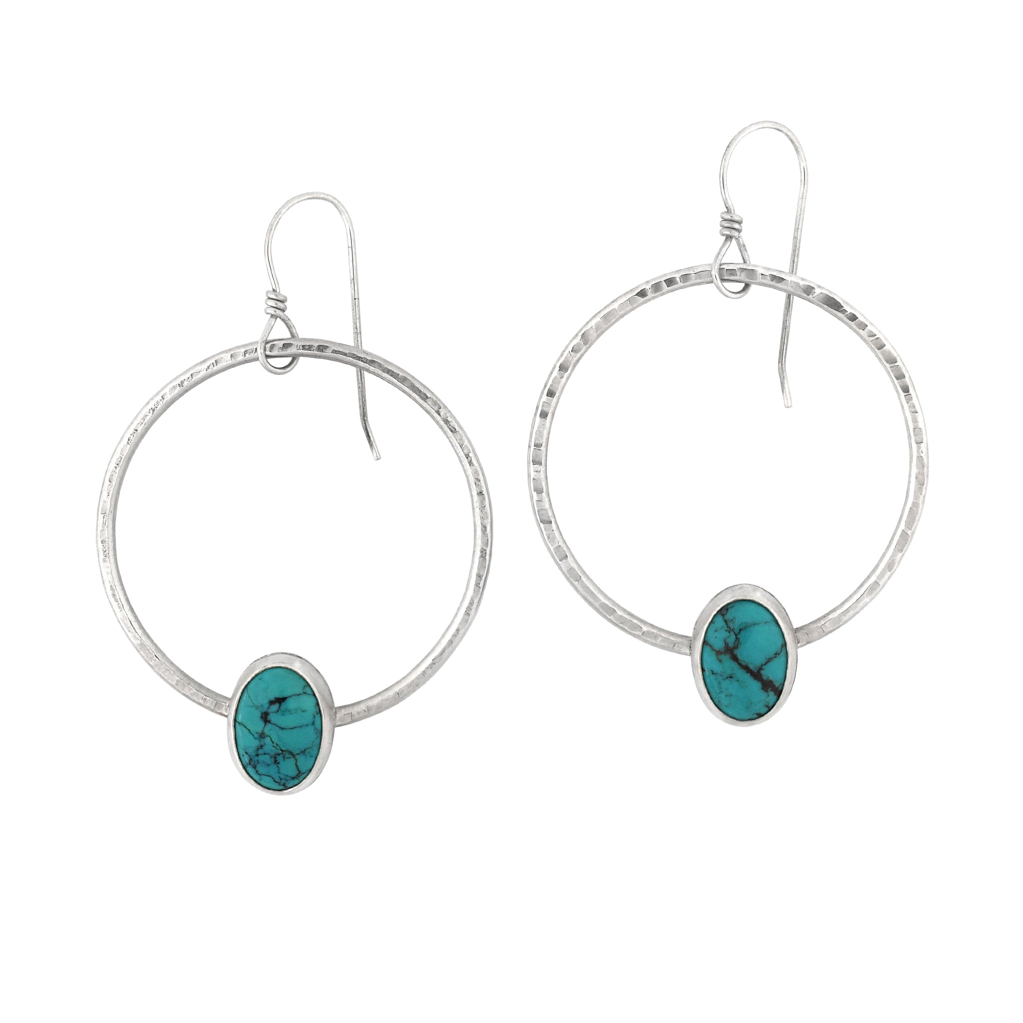 hubei turquoise hoop earrings white background