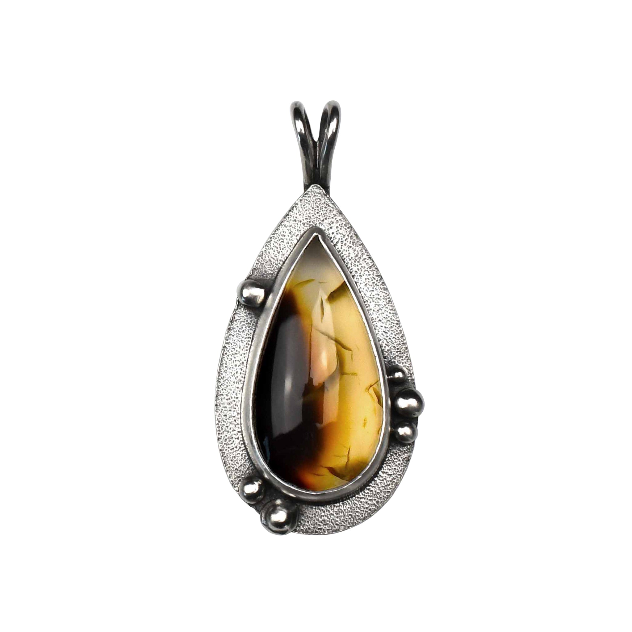 montana agate teardrop pendant without chain